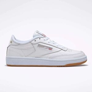 Reebok Club C 85 White Leather Sneakers with Gum Sole